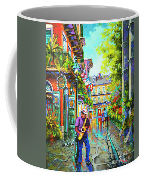 New Orleans Art Coffee Mug featuring the painting Pirate Sax by Dianne Parks