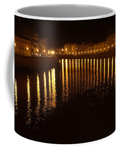 Pisa Coffee Mug featuring the photograph Pisa at Night by Peggy Dietz