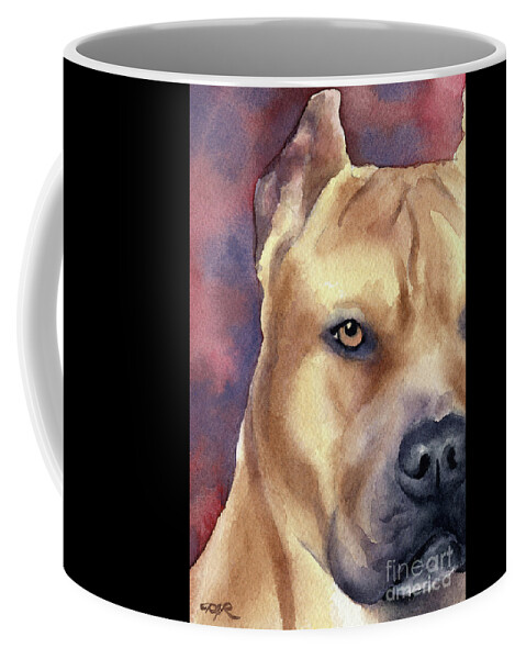 Pit Coffee Mug featuring the painting Pit Bull by David Rogers