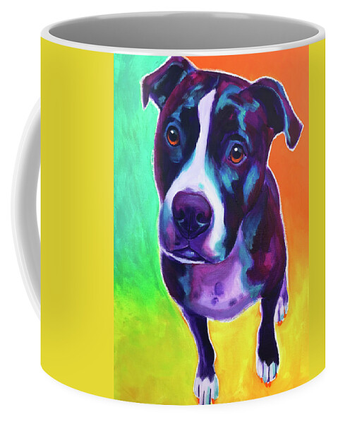 Dog Coffee Mug featuring the photograph Pit Bull - Truman by Dawg Painter