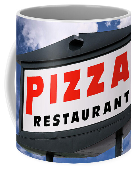 Sign Coffee Mug featuring the photograph Pizza Restaurant Sign by Phil Cardamone