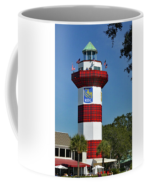 Hilton Head Coffee Mug featuring the photograph Plaid Lighthouse by Jerry Griffin