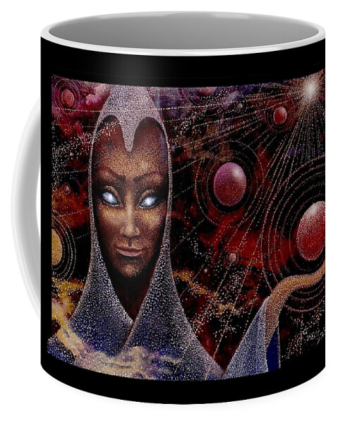 Creator Angel Coffee Mug featuring the painting Planet Creator by Hartmut Jager