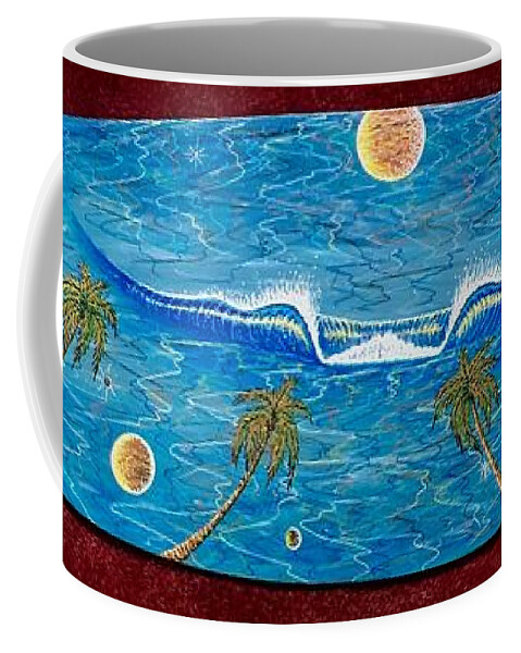 Planet Surf Coffee Mug featuring the painting Planet surf by Paul Carter
