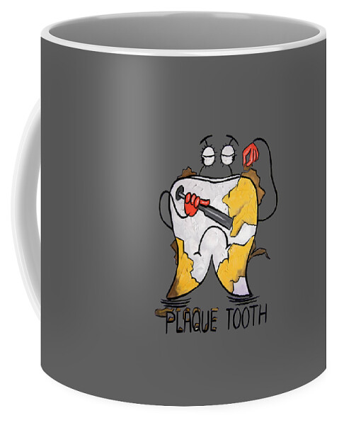 Plaque Tooth T-shirt Coffee Mug featuring the painting Plaque Tooth T-shirt by Anthony Falbo