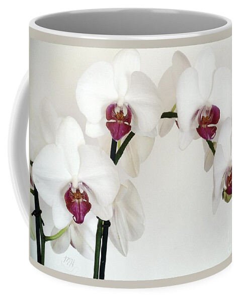 Photo Coffee Mug featuring the photograph Platnum Beauty Orchids by Marsha Heiken