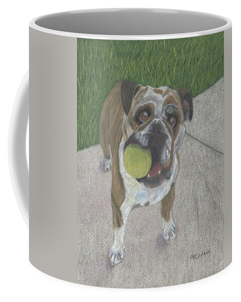 Bulldog Coffee Mug featuring the painting Play With Me by Arlene Crafton