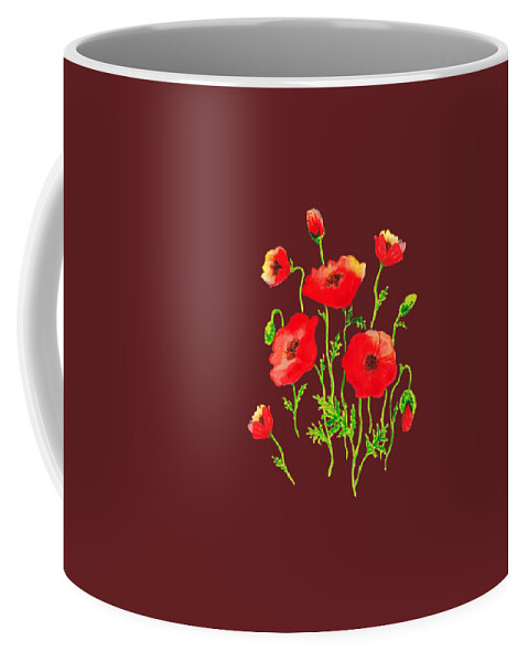 Poppy Coffee Mug featuring the painting Playful Poppy Flowers by Irina Sztukowski
