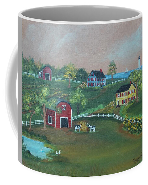 Farm Coffee Mug featuring the painting Pleasant View Farm by Virginia Coyle