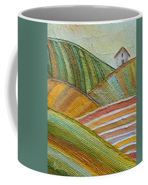 Landscape Coffee Mug featuring the painting Plowing Through by Angeles M Pomata