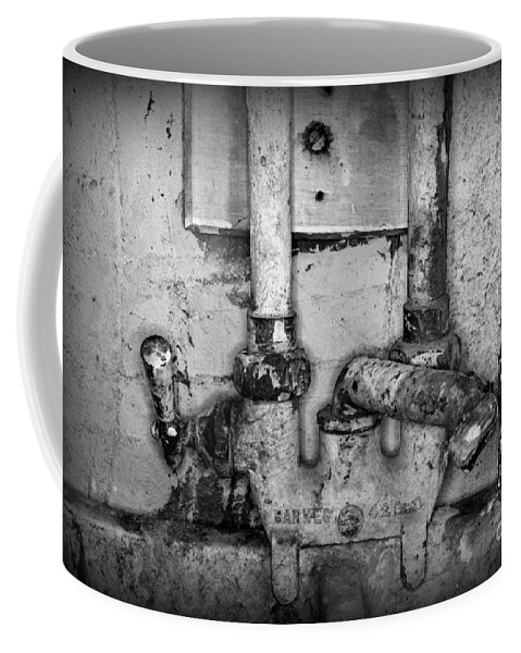 Paul Ward Coffee Mug featuring the photograph Plumbing Hot and Cold Water in black and white by Paul Ward