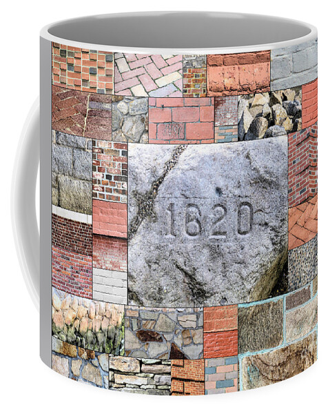 Plymouth Ma Coffee Mug featuring the photograph Plymouth Rocks and Bricks by Janice Drew