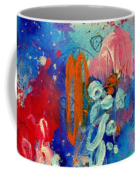 Abstract Painting Coffee Mug featuring the painting Pocket Full of Horses 4 by Tracy Bonin
