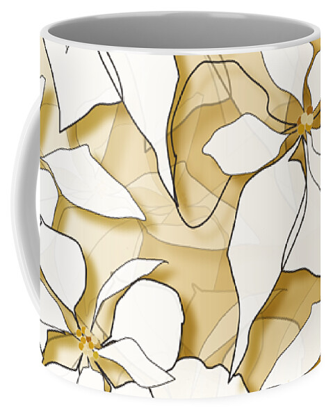 Poinsettias Coffee Mug featuring the digital art Poinsettias by Gina Harrison