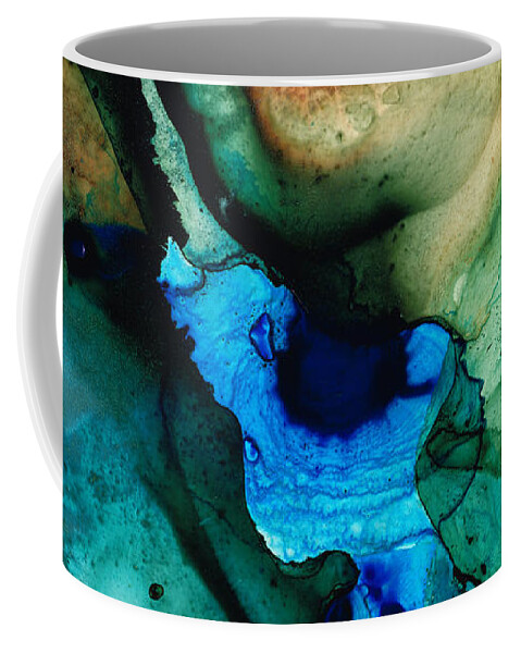 Abstract Art Coffee Mug featuring the painting Point Of Power - Abstract Painting by Sharon Cummings by Sharon Cummings