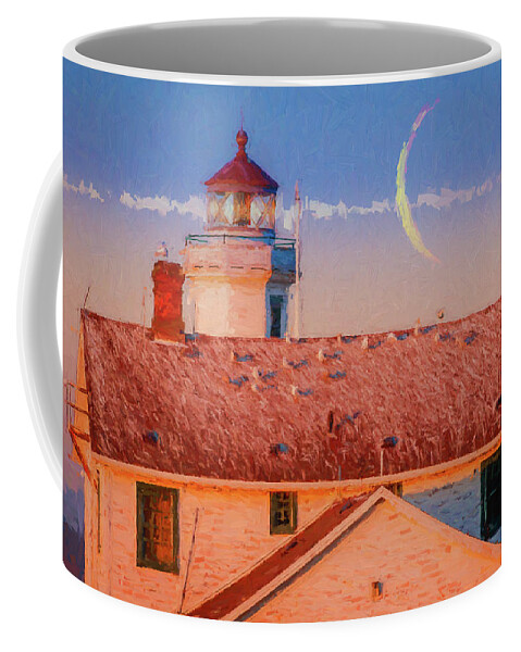 Lighthouse Coffee Mug featuring the painting Point Wilson Lighthouse 5 by Mike Penney
