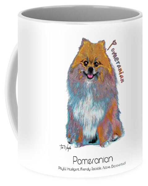Pomeranian Coffee Mug featuring the digital art Pomeranian Pop Art by Tim Wemple