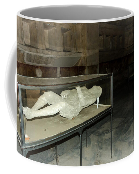 Pompeii Plaster Casts Coffee Mug featuring the photograph Pompeii Plaster Casts - Stabian Baths 1d by Debra Martz