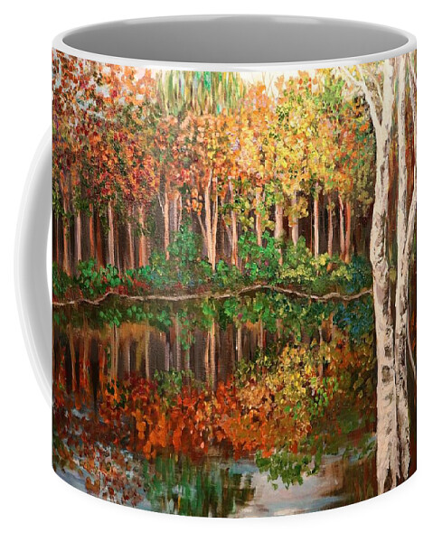 Landscape Coffee Mug featuring the painting Ponds of Fox Valley Series No.1 by Carole Sluski