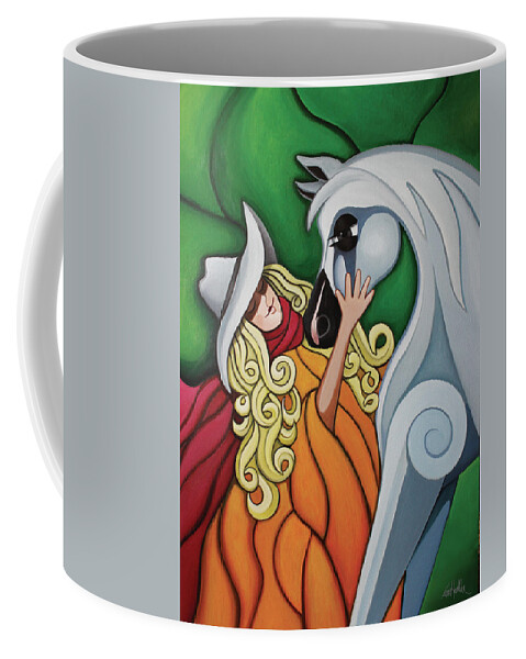 Cowgirl Coffee Mug featuring the painting Pony Girl #1 by Lance Headlee