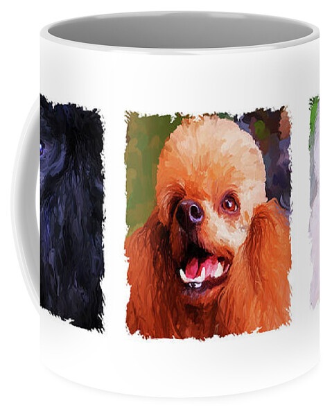 Poodle Coffee Mug featuring the painting Poodle Trio by Jai Johnson
