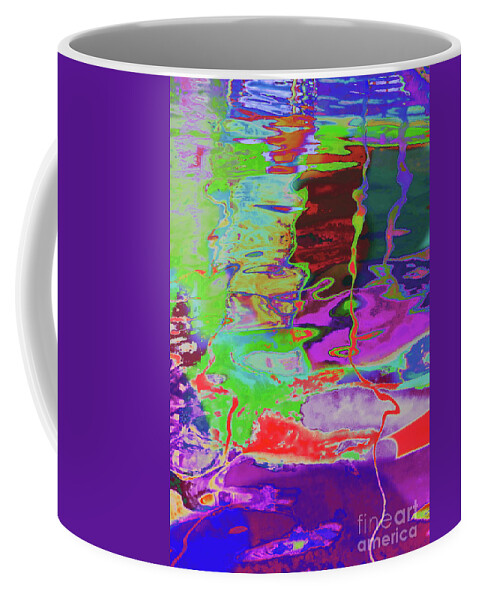 Art Photo Outrageous Colors Abstract Patterns Coffee Mug featuring the photograph Pool surface reflections by Priscilla Batzell Expressionist Art Studio Gallery