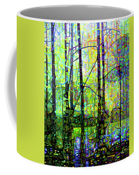 Spring Coffee Mug featuring the painting Poolside by Mandy Budan