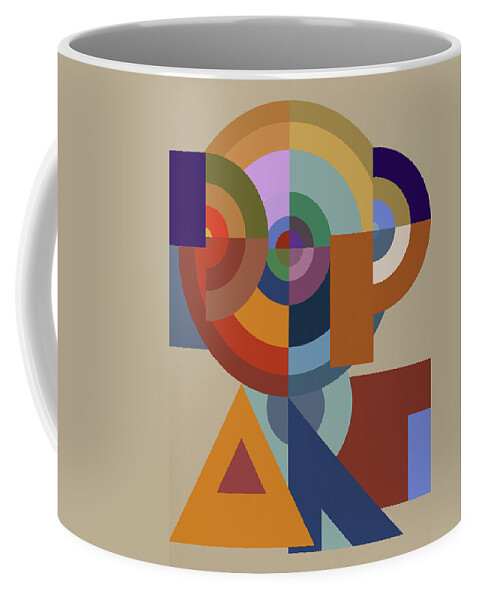 Tencc Coffee Mug featuring the painting Pop Art Bauhaus - Abstract Graphic Composition by Big Fat Arts