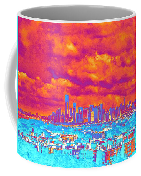Nyc Skyline Coffee Mug featuring the photograph Pop Art Manhattan by Stacie Siemsen
