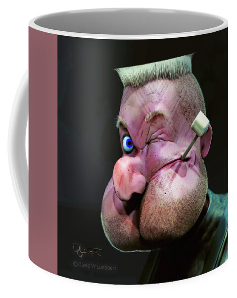 Fan Art Coffee Mug featuring the digital art Popeye Portrait by David Luebbert