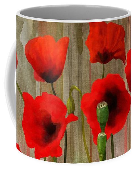 Poppies Coffee Mug featuring the painting Poppies by Ivana Westin