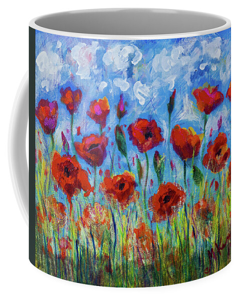 Flowers Coffee Mug featuring the painting Poppies by Maxim Komissarchik
