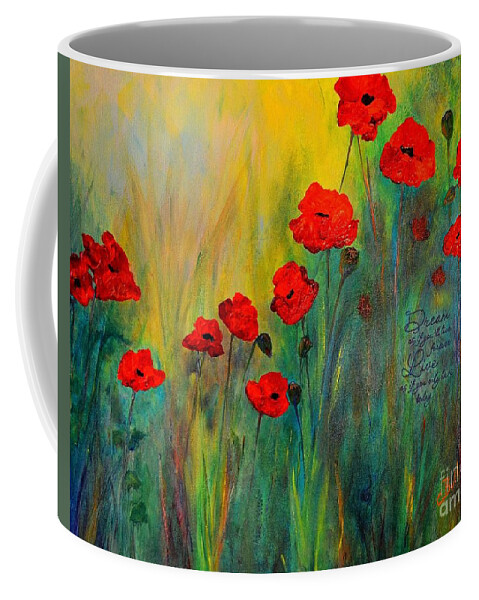Poppies Coffee Mug featuring the painting Poppy Dreams by Claire Bull