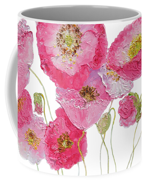 Poppies Coffee Mug featuring the painting Poppy painting on white background by Jan Matson