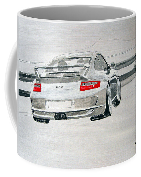 Porsche Gt3 Coffee Mug featuring the painting Porsche GT3 by Richard Le Page