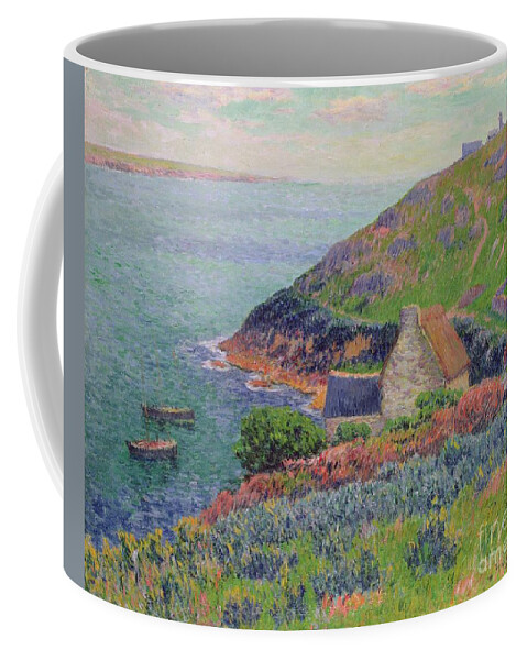 Sea Coffee Mug featuring the painting Port Manech, 1896 by Henry Moret by Henry Moret