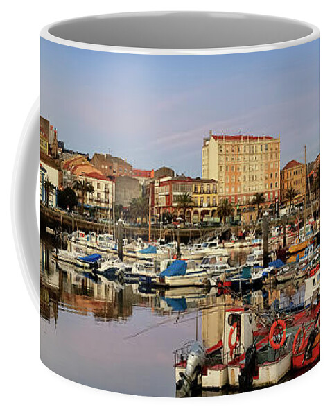 Ferrol Coffee Mug featuring the pyrography Port of Ferrol Galicia Spain by Pablo Avanzini