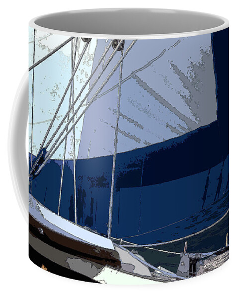 Blue Coffee Mug featuring the photograph Port Tack by James Rentz
