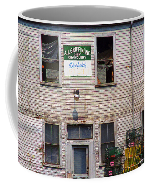 America Coffee Mug featuring the photograph Portland Maine - Dockside Fishing Shack by Frank Romeo