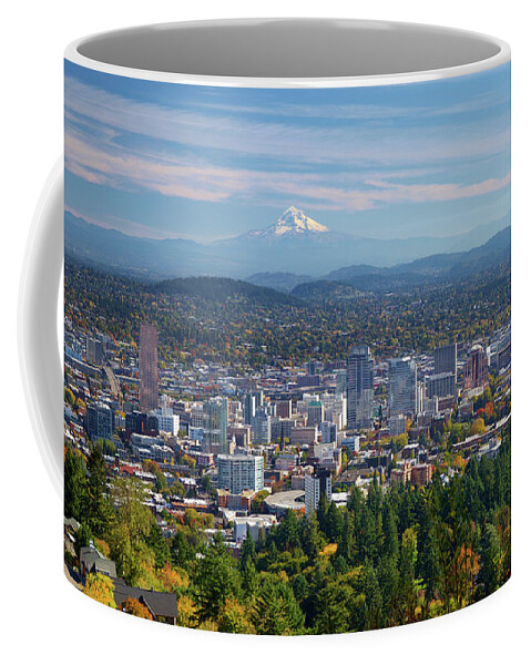 Portland - Oregon Coffee Mug featuring the photograph Portland, Oregon in Autumn by Bruce Block