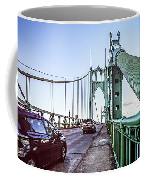 Bridge Coffee Mug featuring the photograph Portland Saint Johns Bridge by Anthony Doudt