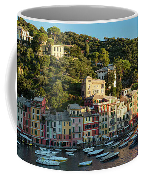 Portofino Coffee Mug featuring the photograph Portofino Morning Panoramic by Brian Jannsen