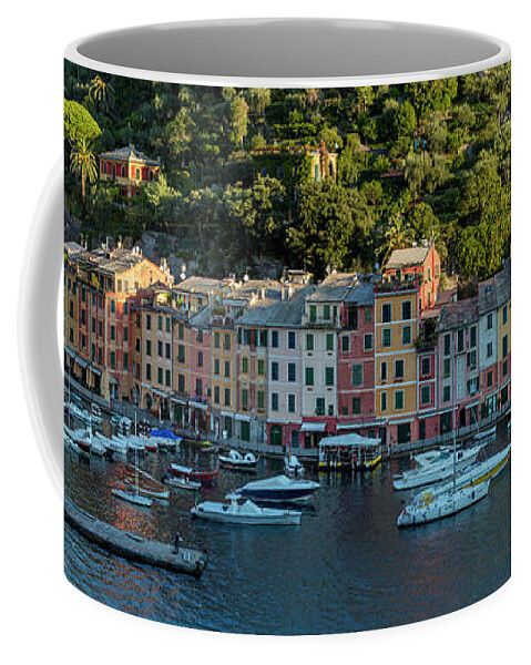 Portofino Coffee Mug featuring the photograph Portofino Morning Panoramic II by Brian Jannsen