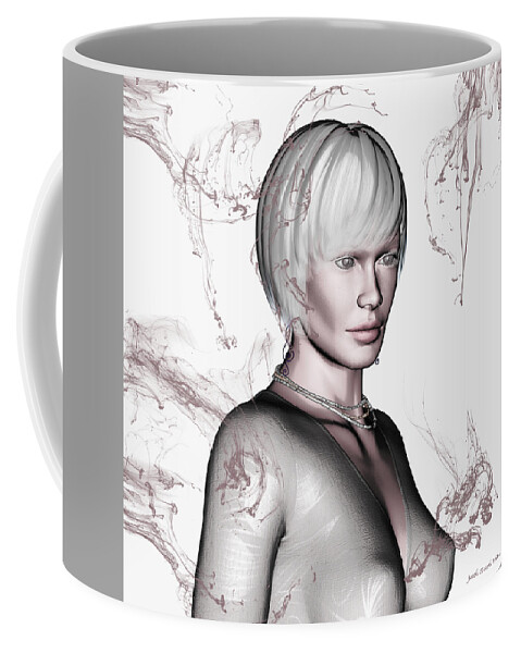 Portrait Of A Woman Coffee Mug featuring the digital art Portrait in Beige by Judi Suni Hall