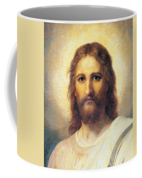 Portrait Jesus Christ Coffee Mug featuring the painting Portrait Of Jesus Christ by Heinrich Hofmann