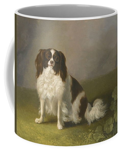 18th Century Art Coffee Mug featuring the painting Portrait of a King Charles Spaniel in a Landscape by Jacob Philipp Hackert