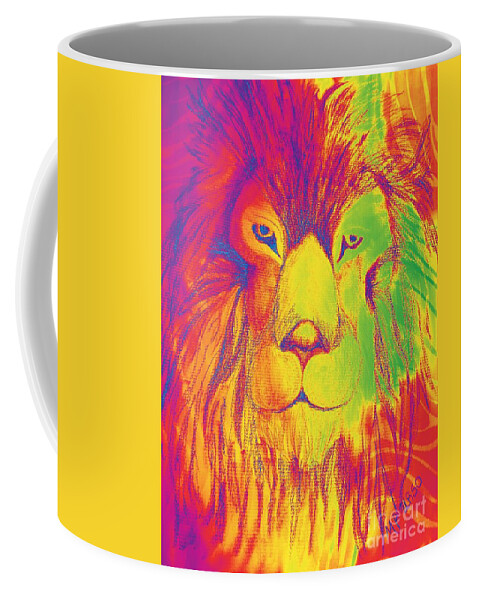 Portrait Of A Lion Coffee Mug featuring the photograph Portrait of a Lion 1 by Maria Urso