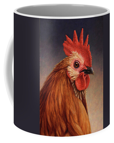 Rooster Coffee Mug featuring the painting Portrait of a Rooster by James W Johnson
