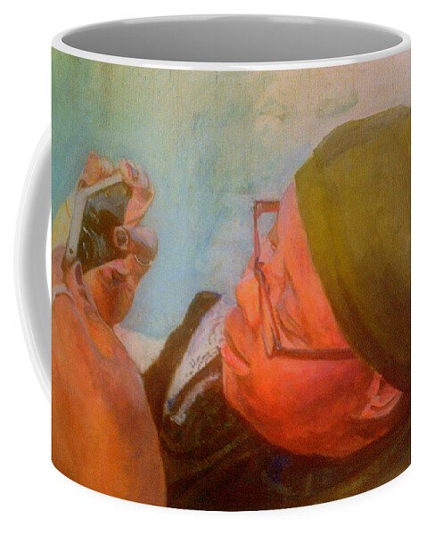 Artist Khadija Saye Age 25 Mother Mary Mendy 52 Grenfell Tower 14th June 2017 Mobile Phone Coffee Mug featuring the painting Portrait Of An Artist by Rosanne Gartner