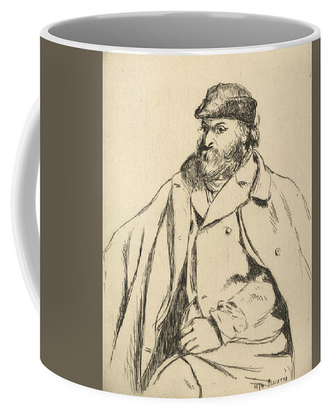 19th Century Art Coffee Mug featuring the relief Portrait of Paul Cezanne by Camille Pissarro